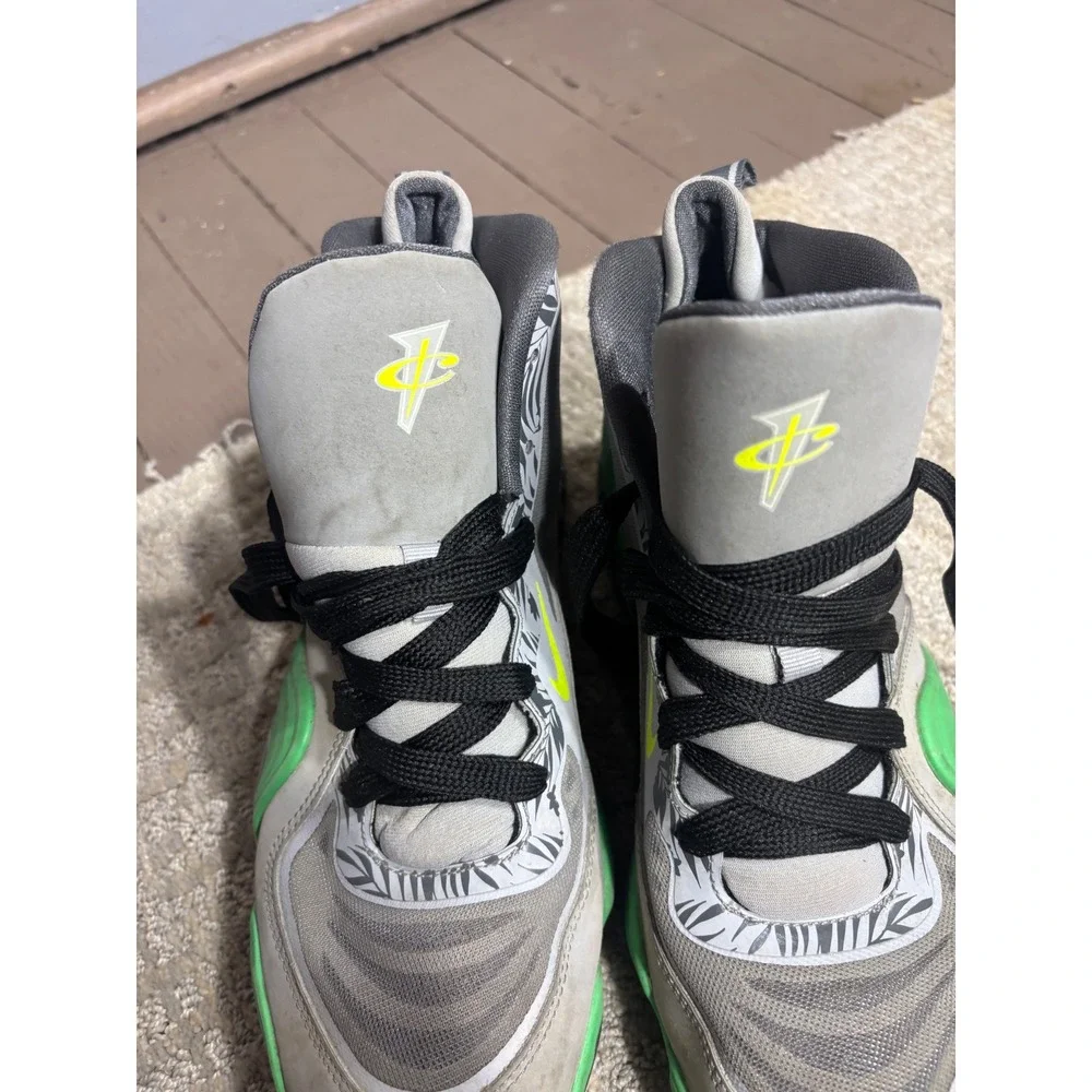 Nike‎ Little Posite Pro Kids Basketball Shoes Green Grey Yellow Size 6.5Y